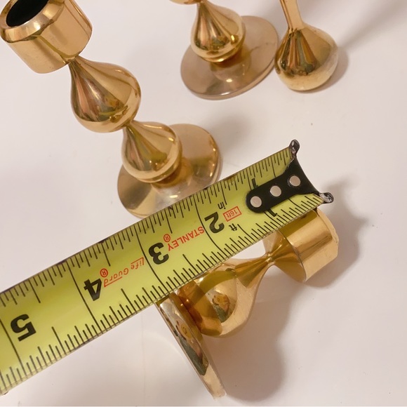 Danish Modern 24-Carat Gold Plated Candlesticks by Hugo Asmussen 1960s Set of 4 - Picture 9 of 12